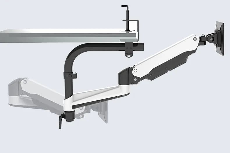 Support for inverted monitor with robotic arm, 2-in-1 support for computer, display and notebook