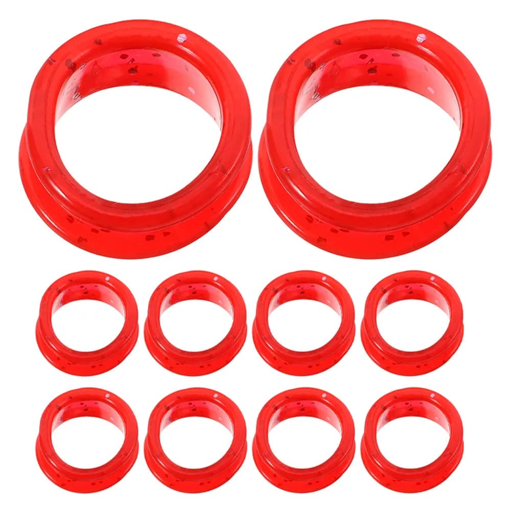 10 Pezzi Anelli in Silicone per Forbici da Parrucchiere, Protezione Dita per Toelettatura Animali e Barbiere, Riduzione Affaticamento Dita, Anello Protettivo Rosso