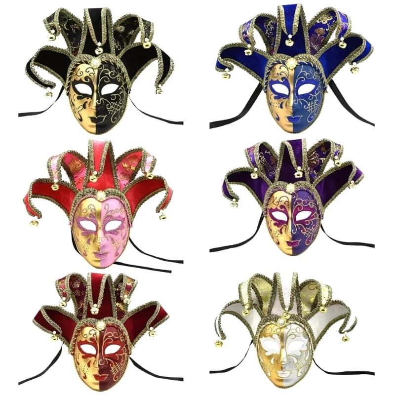 Halloween Makeup Ball Half Face Painted Gold Powder Mask Handmade Spray Paint Mask Party Bar Festival Mask