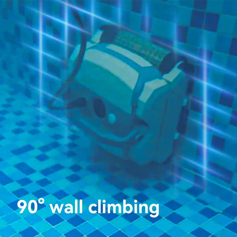 Robot Aspiratore per Piscina con Cavo, Due Cestelli Filtranti, Pulizia della Linea dell'Acqua, Pulitore Automatico per Piscina