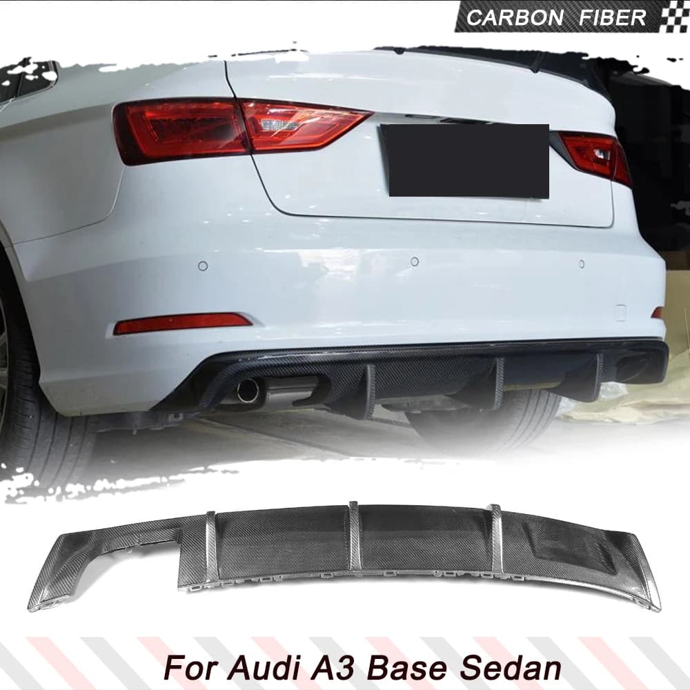 Spoiler della protezione del paraurti del labbro del diffusore posteriore dell'auto in fibra di carbonio/FRP per Audi A3 Standard Bae Sedan 8V 4 porte 2013 - 2016 kit carrozzeria posteriore