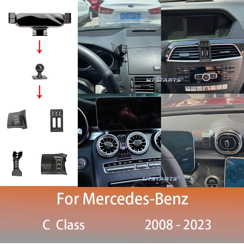 Supporto per telefono per auto Supporto per mobile per Mercedes-Benz Classe C W204 W205 W206 2008-2023 Staffa di navigazione speciale GPS regolabile