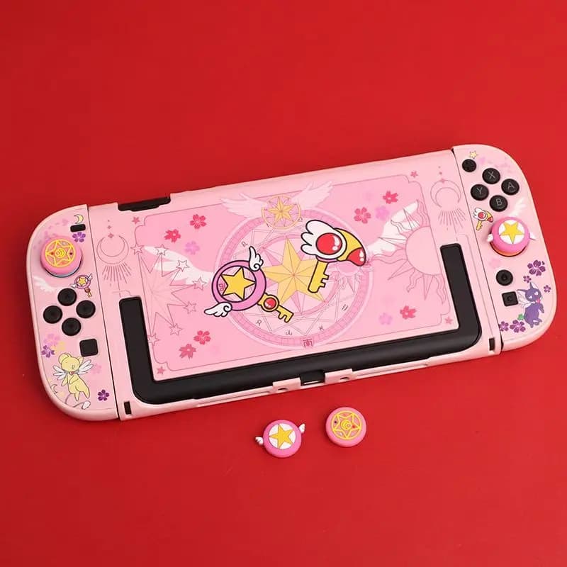 Cute Pretty Girl Split Hard Protective Case for Nintendo Switch 2 Console Dockable Pink Non-Slip Shock-Resistant Joy-Con Cover