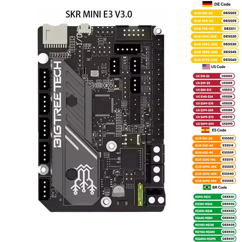 BIGTREETECH SKR MINI E3 V3.0 Scheda Madre 3D MINI E3 V2 TMC2209 Accessori Per Stampanti 3D Per Ender 3 Aggiornamento BTT SKR V1.4 Turbo