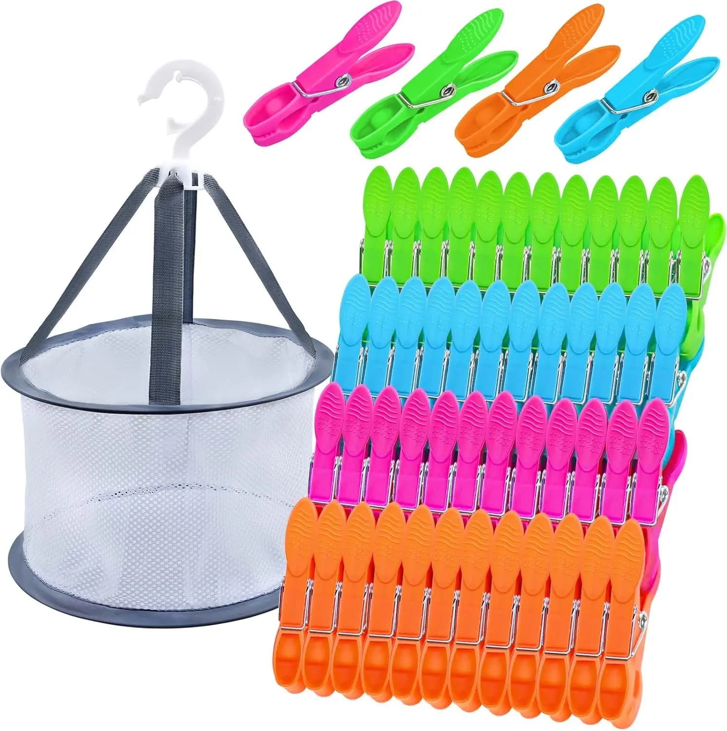 48 Springs for Plastic Carpet Colored with Bag Holders, Clips Resistent for Internal and External Use