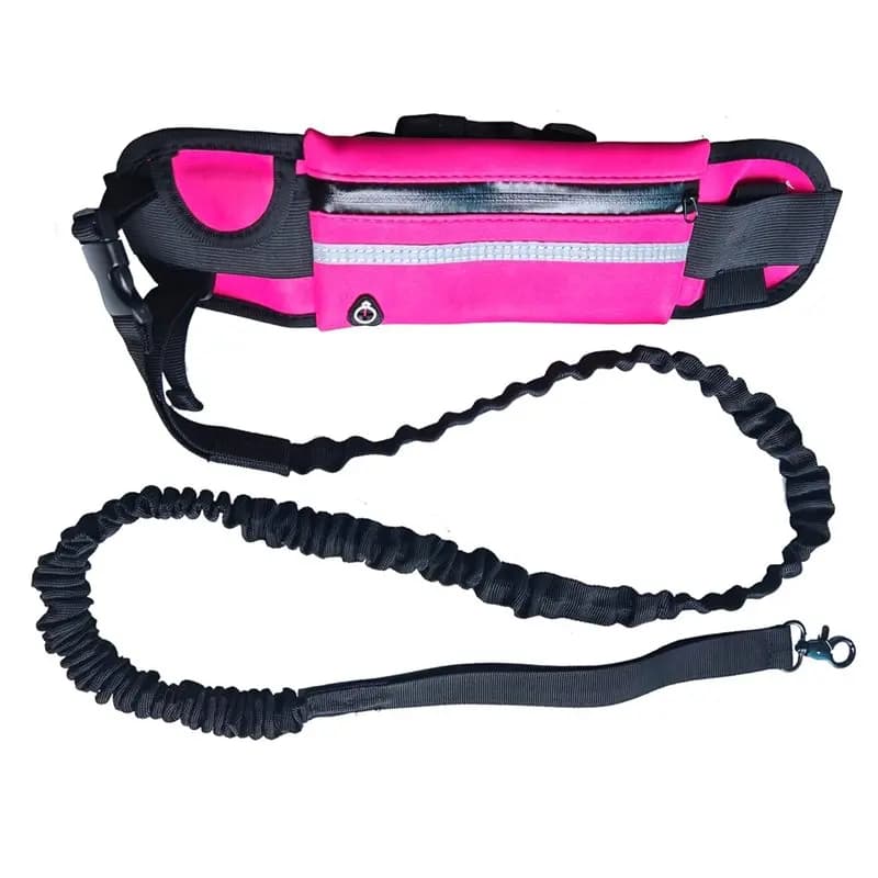 ABGH-Hand Free Dog Leash For Pet Walking Running Jogging Adjustable Dog Leash Waist Belt Chest Strap Traction Rope