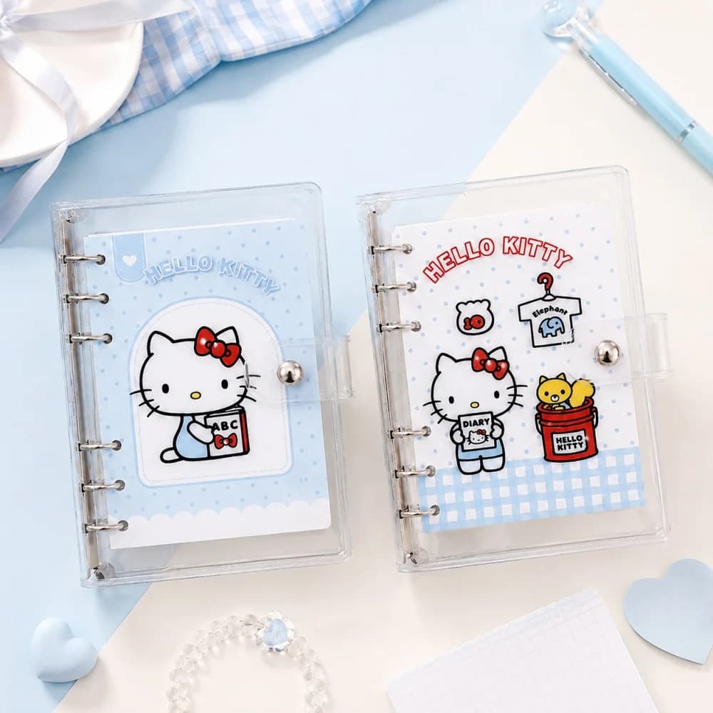 Genuine Sanrio Hello Kitty A6 Loose Leaf Binder Cute 6 Ring Planner Notebook for School Office Journal Birthday Gifts