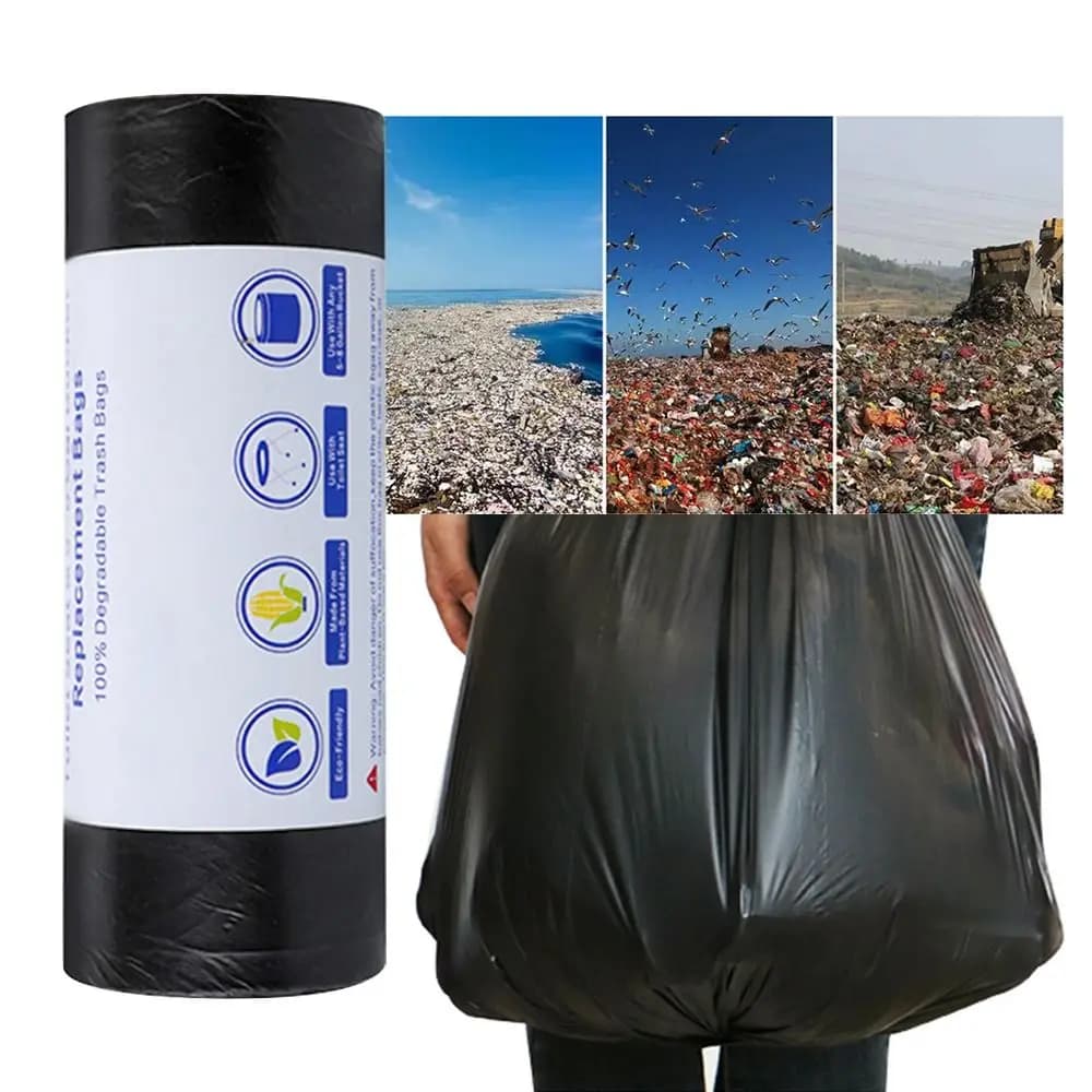 30 sacchetti/rotolo durevole sacchetto della spazzatura punti di fuori piccolo medio grande sacchetto della spazzatura nero cestino della spazzatura sacchetti di plastica bagno cucina