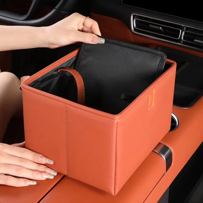 Organizer pieghevole in pelle PU per sedile auto, scatola portaoggetti multifunzionale per porta auto e schienale, contenitore per interni veicolo
