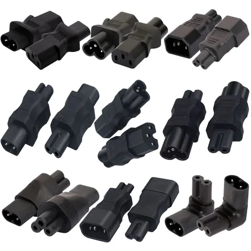 1 pz nero IEC320 C5 C7 C13 C14 a C5 C6 C7 C8 C15 converti connettore UPS PDU maschio a femmina EU US presa adattatore spina cavo di alimentazione