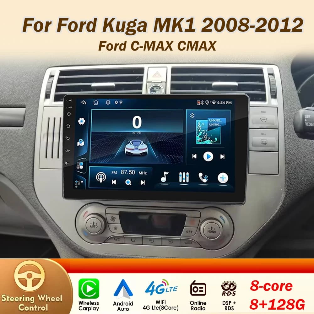 Android For Ford Kuga MK1 2008-2012 For Ford C-MAX CMAX 2003-2010 Carplay Multimedia Screen Autoradio GPS Player WIFI GPSStereo
