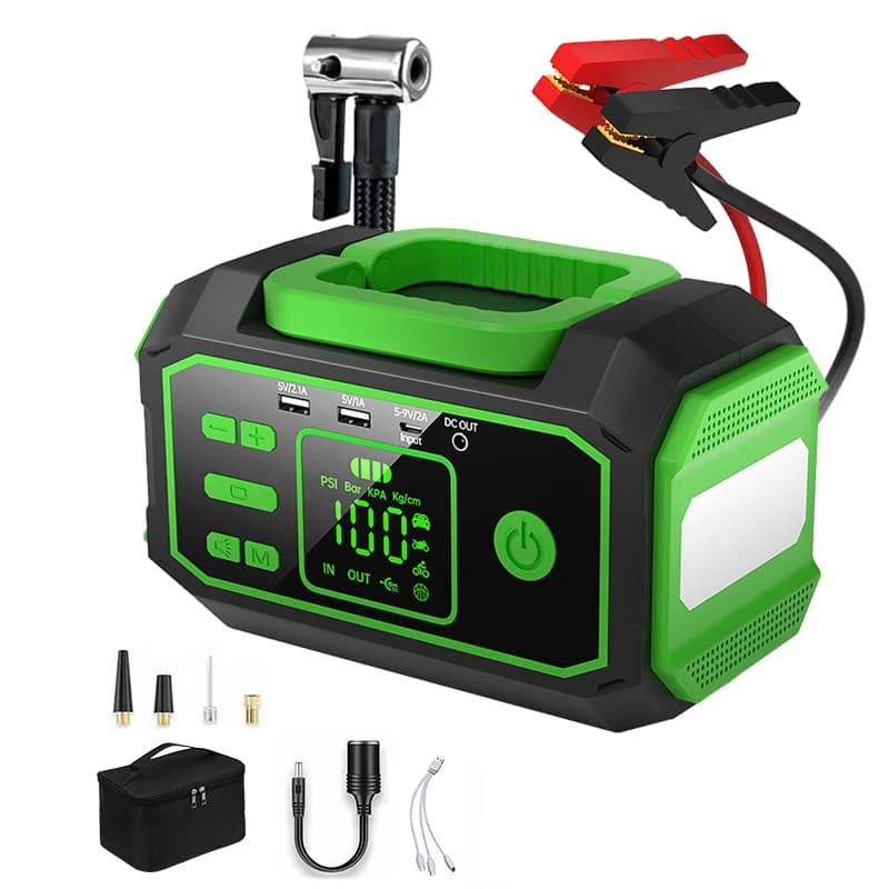 32000mah Jumper Starter 12v Power Bank Auto Salto Avviamento Compressore d'aria Combo Portatile Salto di Avviamento Gonfiatore di Pneumatici Auto Kit di Emergenza