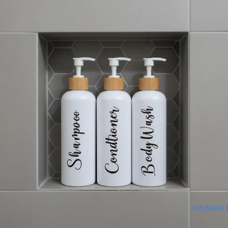 Dispenser di sapone ricaricabile, bottiglia compatta con pompa manuale, in plastica riutilizzabile, per il piano di lavoro del bagno, della cucina