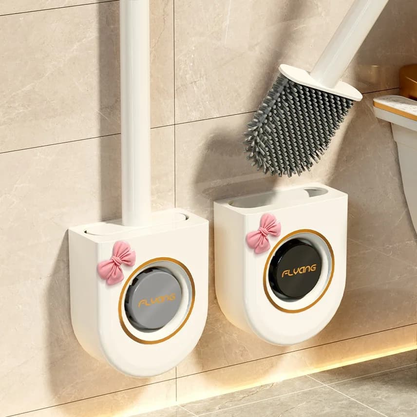Scopino per WC con tablet Aroma Scopino per WC da bagno Spazzola per pulizia senza angoli morti senza foratura Scopino per WC a parete