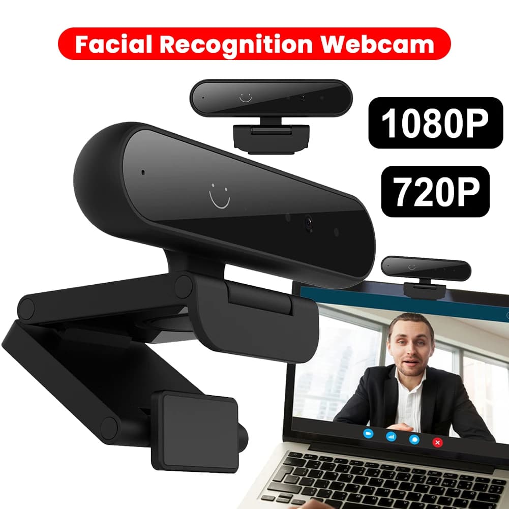 USB Webcam for Computer 1MP 720P/2MP 1080P for Windows Hello, Built-in Microphone Camera for Laptop and Desktop Computer