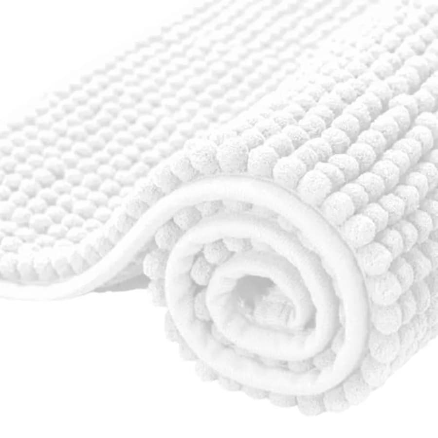 Bathroom Rugs Chenille Bath Rug Soft Short Plush Bath Mat Soft Shower Mat Water Absorbent Shower Mat Quick Dry Machine Washable