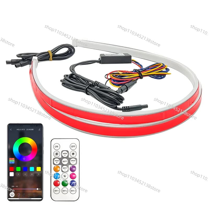 LED Light Bar Ultra-thin APP Mobile Phone Remote Control Symphony Light Guide Water Belt Steering Light