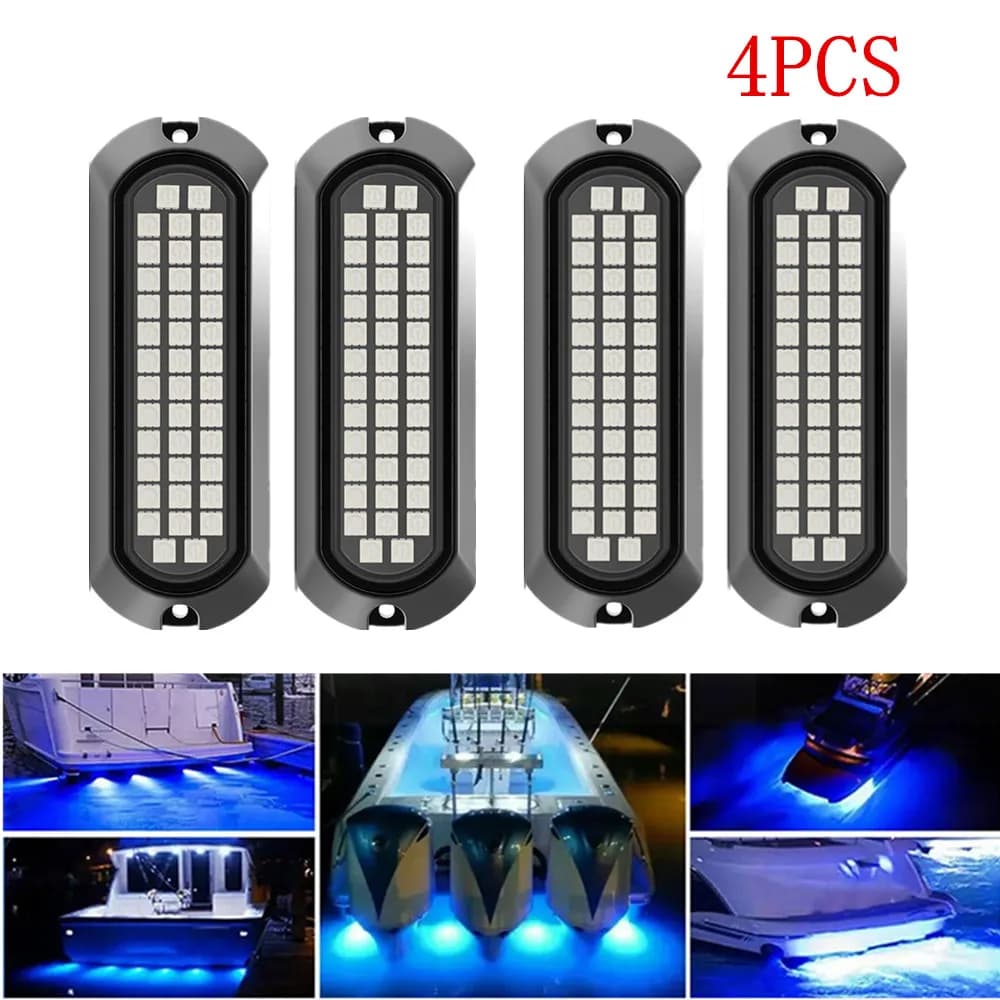 4PCS Illuminazione di navigazione a LED Luci subacquee per barca Yacht Pontone Lampada da poppa 12V -24V Luce rotonda per ancoraggio poppa 40LED