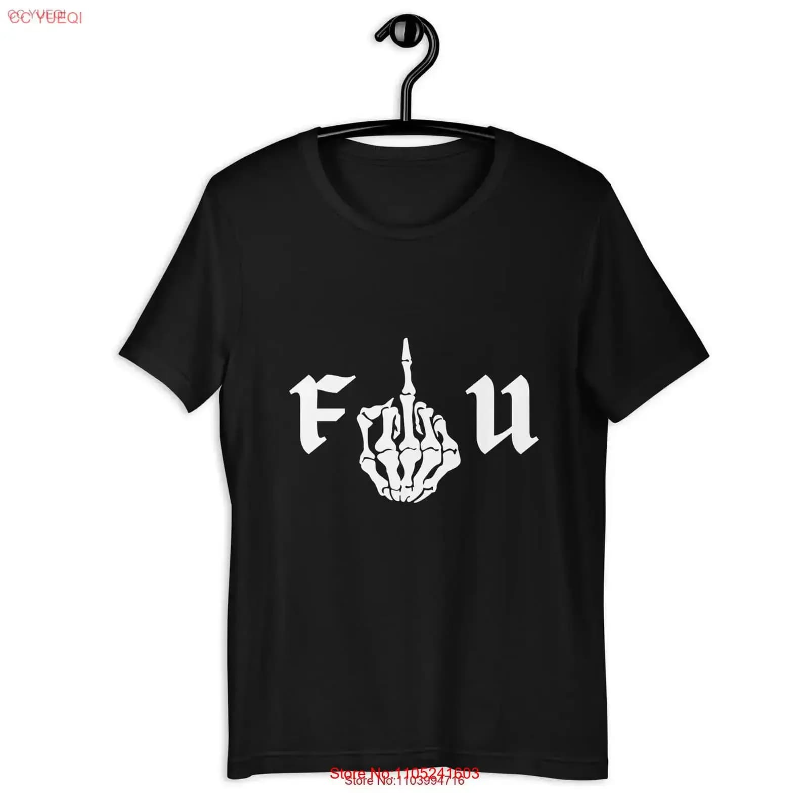 T-shirt vintage con stampa scheletro e dito medio divertente, lavata, comoda, unisex, traspirante, per tutti i giorni, alla moda, da uomo