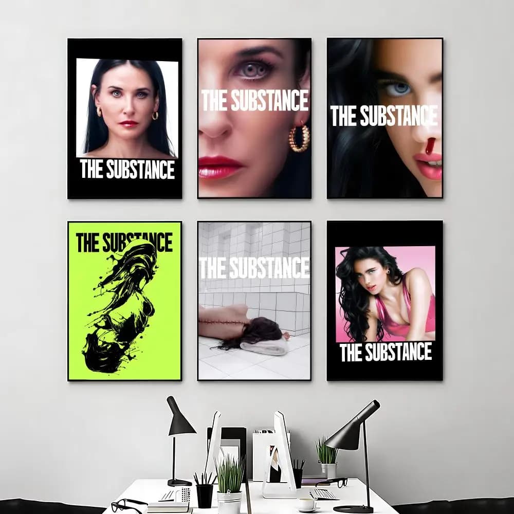 movie The Substance Poster Posters Anime Room Decor Decoration Movie Backpack Wall Interior Music Wall Art