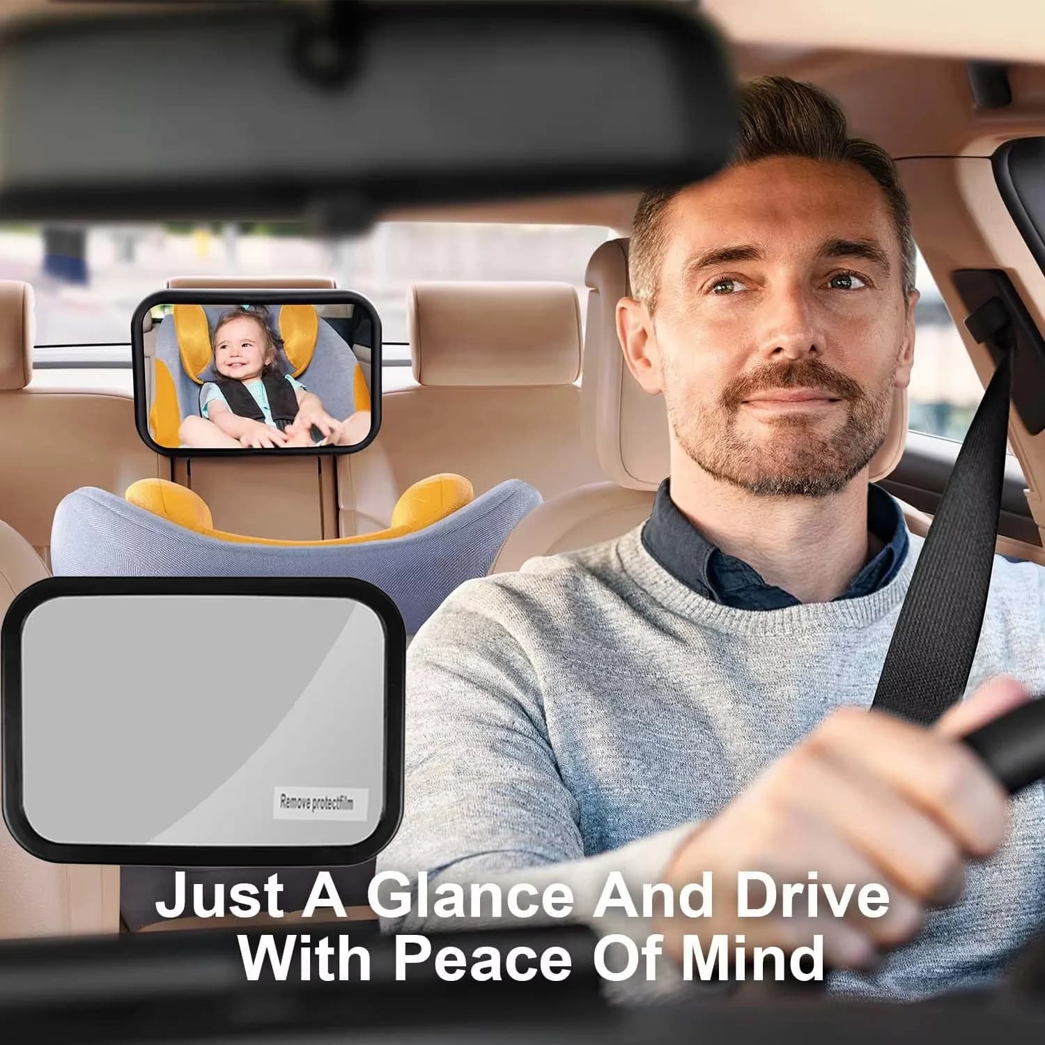 Rotatable Baby Car Mirror Headrest Mount Rear Facing Child Safety Seat Observation Monitor Interior Infant Safety Accessories