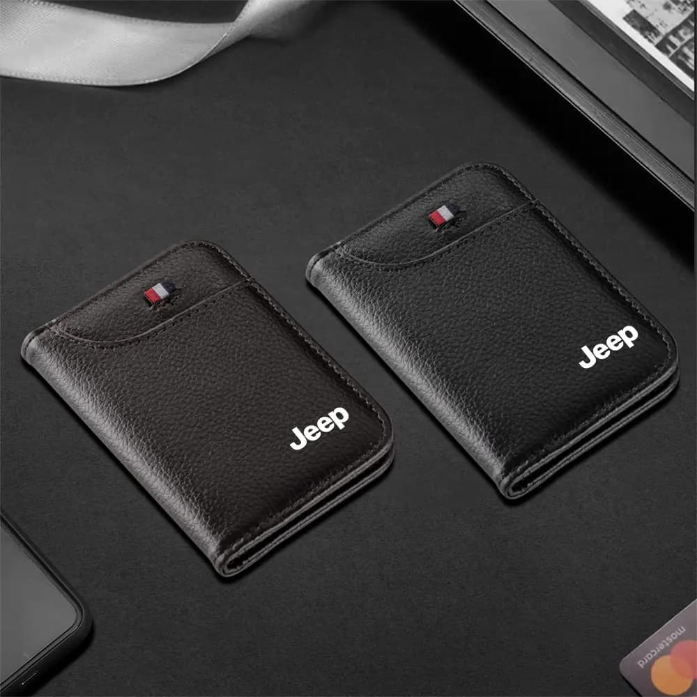 Portafoglio in Pelle per Documenti Auto e Assicurazione, Accessori per Jeep Wrangler Renegade Compass Gladiator Cherokee JL Patriot