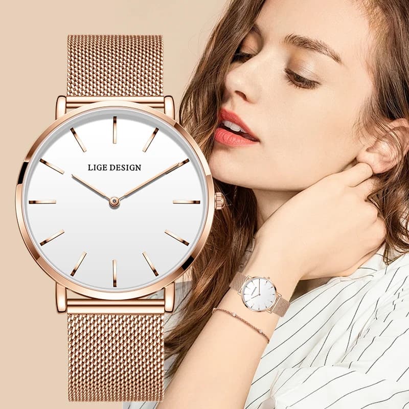 Orologio da Donna LIGE Design, Elegante e Casual, Sportivo e Impermeabile, Marca di Lusso, Bracciale per Signore, Reloj Mujer
