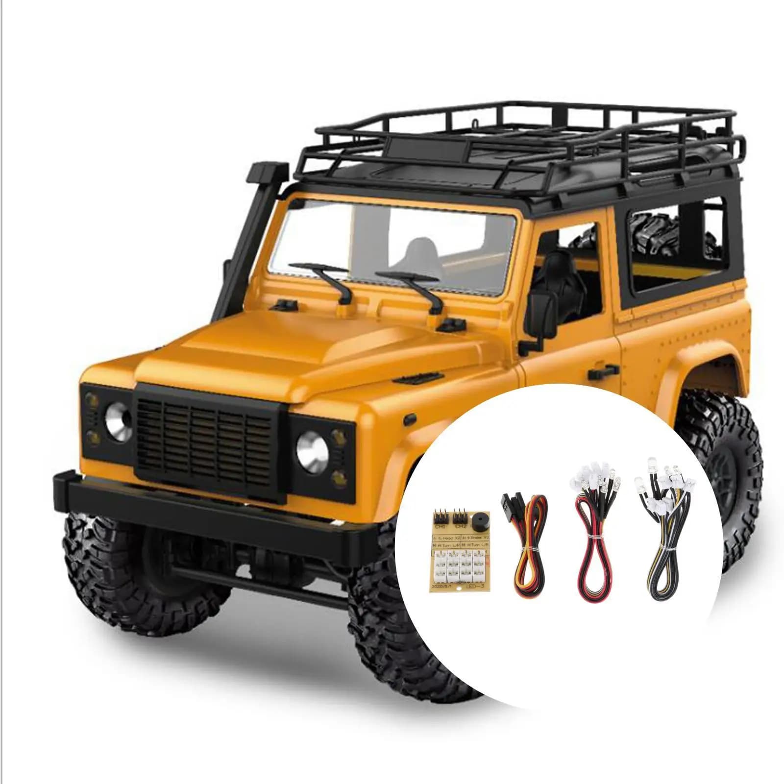 Kit Sistema di Illuminazione LED RC per MN86K G500 1/12 4WD Rock Crawler Truck, Luci Lampeggianti e Accessori di Simulazione Sterzo