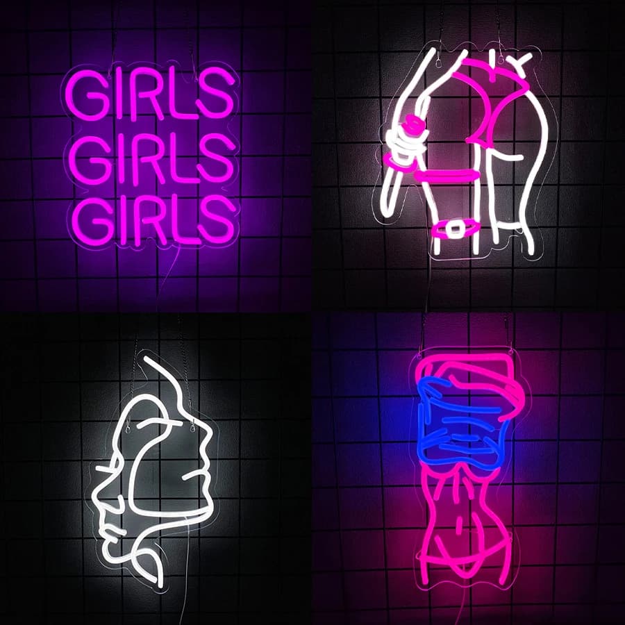 Insegna al neon a forma di corpo per decorazione da parete, insegna luminosa per camera da letto, ufficio, hotel, bar, caffetteria, sala ricreativa, man cave, beer bar, festa