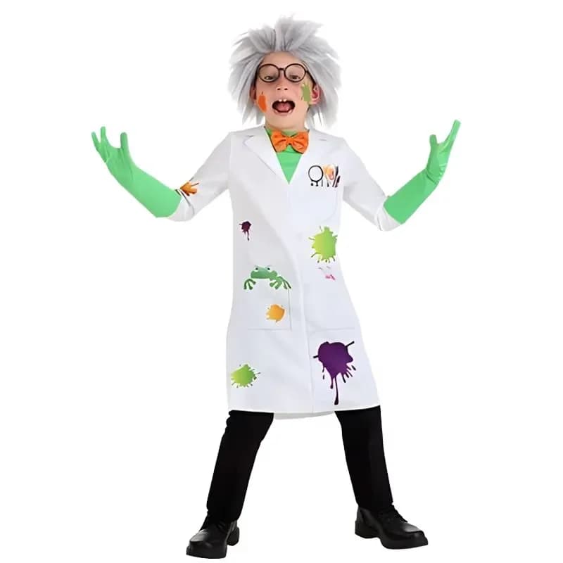 White Lab Coat Performance Costume Frog Scientist Roleplay Cosplay School Stage Performance Wear
