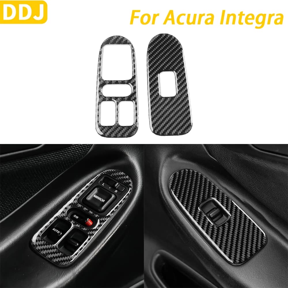 For Acura Integra 1994-2001 Carbon Fiber Accessories Switch Panel Panel Cover Decorative Car Interior Decoration Sticker