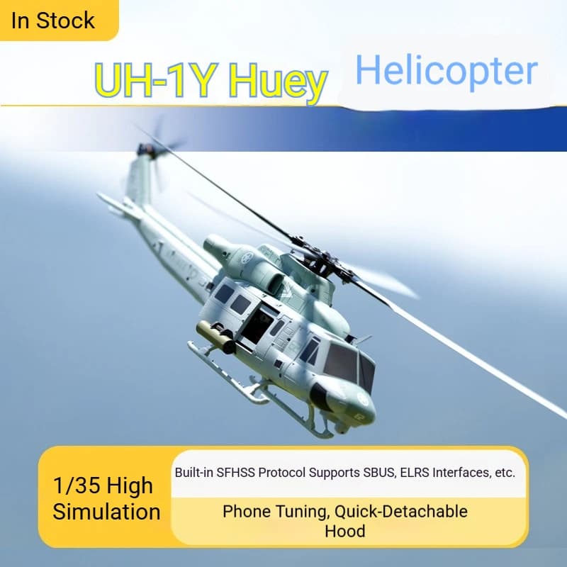 GOOSKY Rc Helicopter UH 1Y Venom Huey E2 3D Stunt Simulation Scale Military Model For Outdoor Flying Adult Hobby Enthusiasts