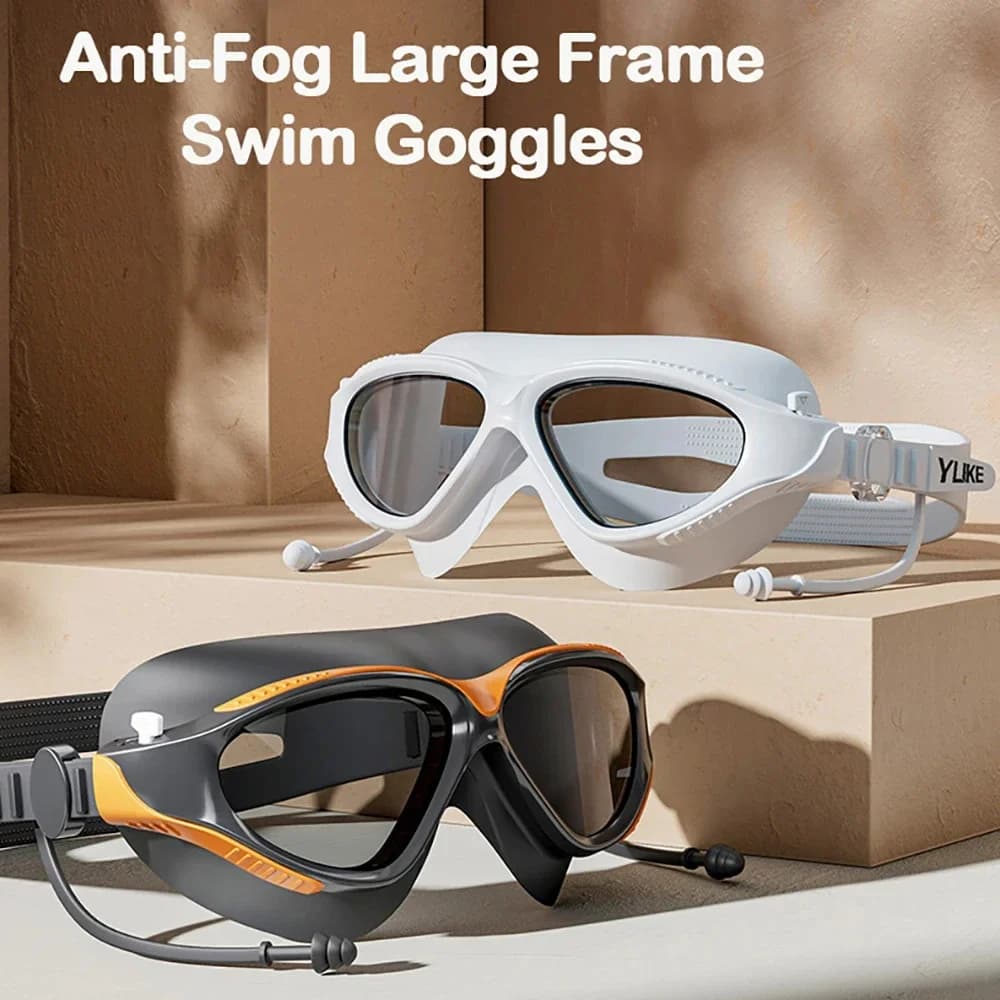 Adjustable Swimwear for Adults with Earplugs, Professional HD Glasses Silicone for Men and Women