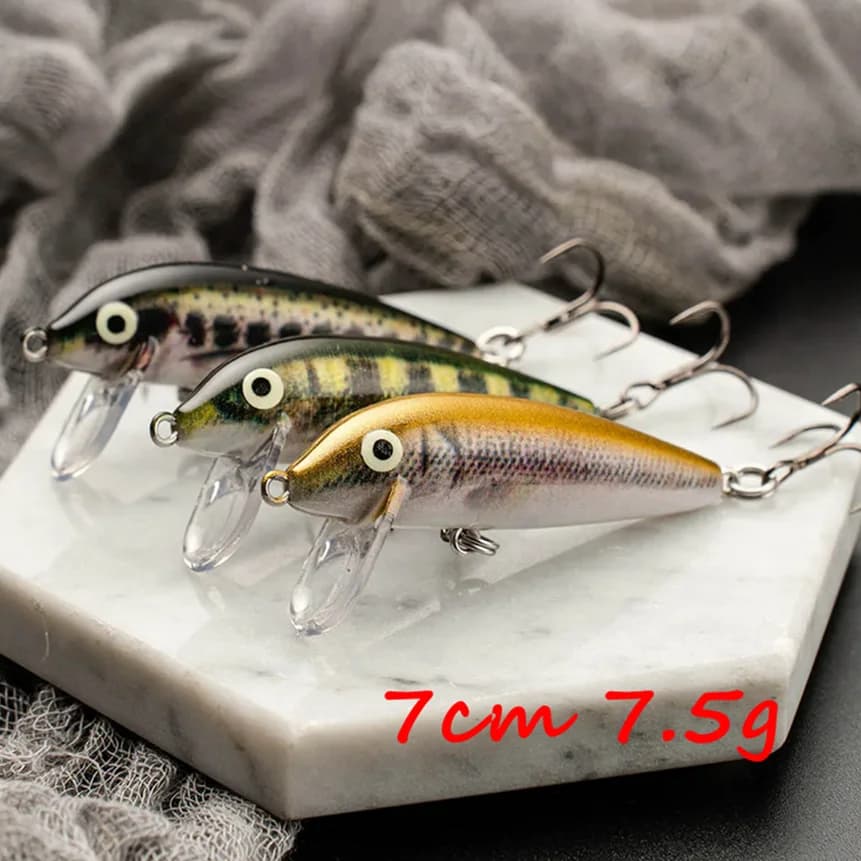 Mini Minnow Bait 7cm 7.5g Wobblers affondanti per esca da pesca Wobblers esca artificiale pesce finto trota esche Minnow