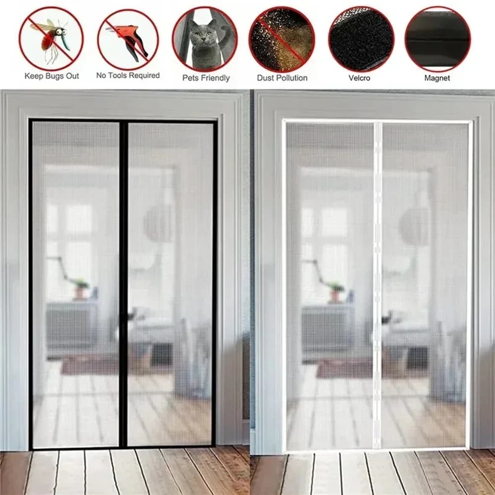Zanzariere magnetiche per porte e finestre, tende anti-zanzare con chiusura automatica per cucina e soggiorno