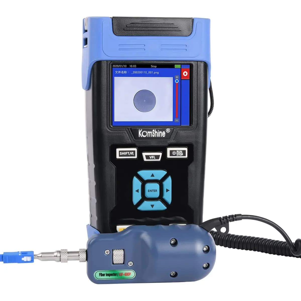 Microscopio a fibra ottica KIP-600P Strumento di ispezione portatile portatile con ingrandimento ad alta precisione 400x per test di cavi in fibra