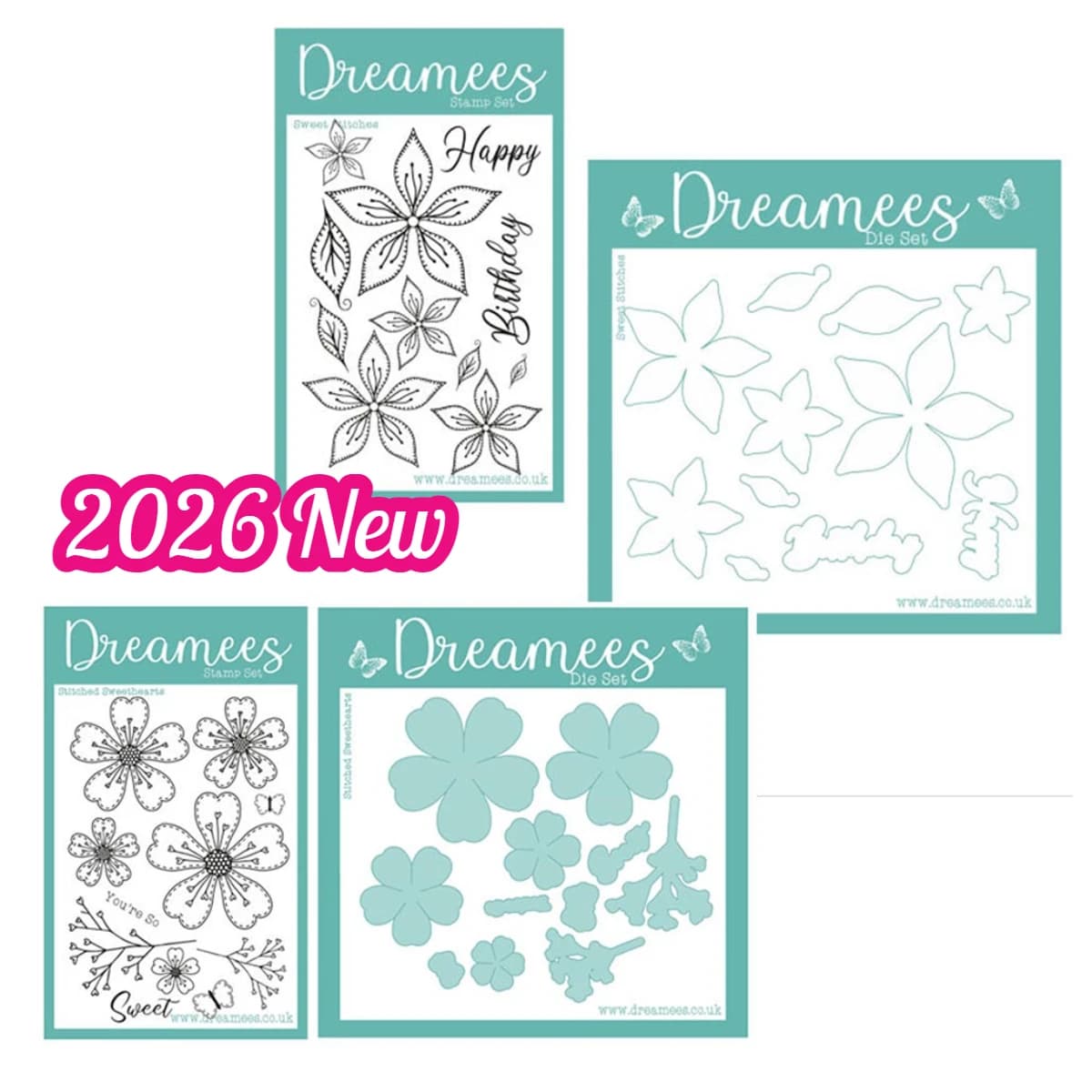 Charming Daisies Outline Die Set Stitched Sweethearts Clear Stamps Layering Doily Metal Cutting Dies DIY Scrapbooking Template