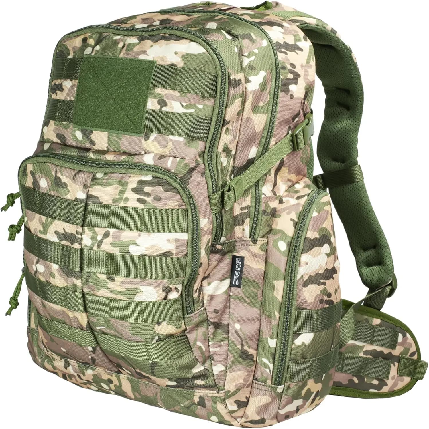 Zaino tattico Huntex 40L Green Camo per uomo e donna – Zaino da viaggio militare per escursioni all'aperto