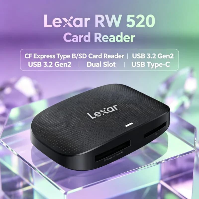 Lexar RW520 Memory Card Reader USB 3.2 Gen 2 High Speed CFexpress Type B SD Card Reader for Photo Transfer