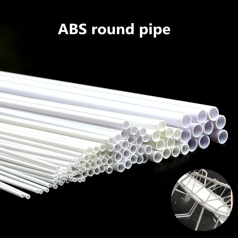 5 ~ 50PCS ABS Tubo Rotondo di Plastica Tubo Cavo Diametro 2/3/4/5/6/8/10/12mm FAI DA TE Fatti A Mano Tavolo di Sabbia Materiale modello di costruzione