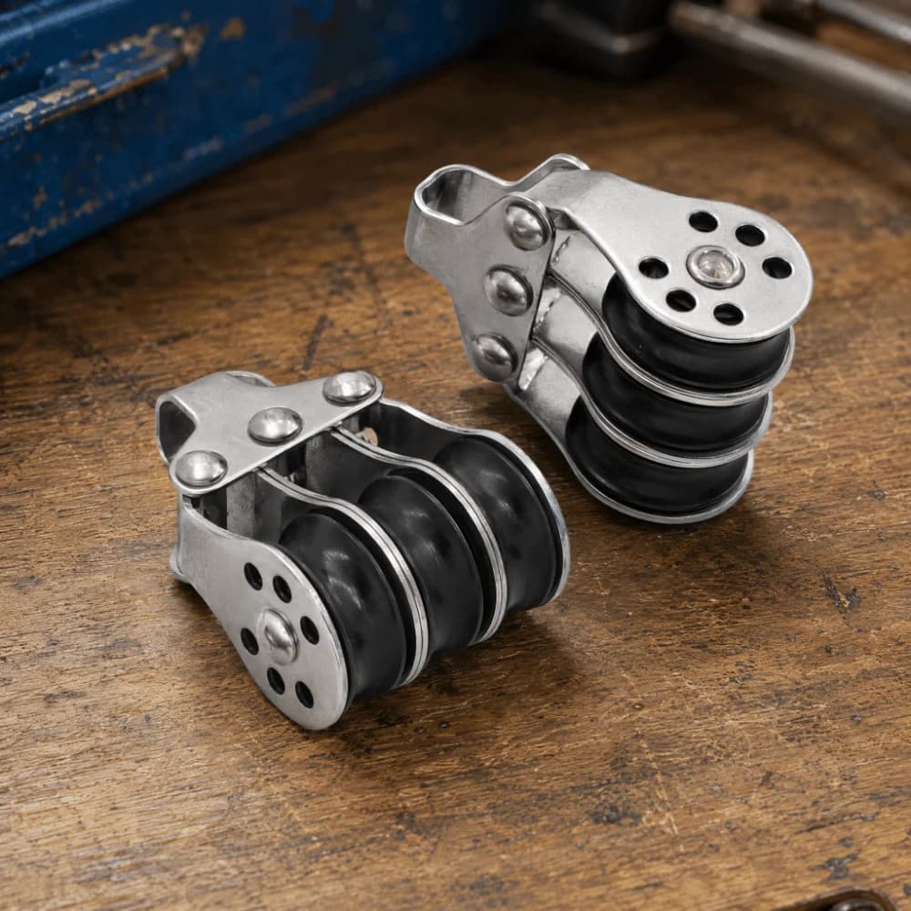 Marine Applications Stainless Steel Rope Pulley Nylon Rollers Locking Mechanism Locking Pulley Boat Pulley Sunshade Systems
