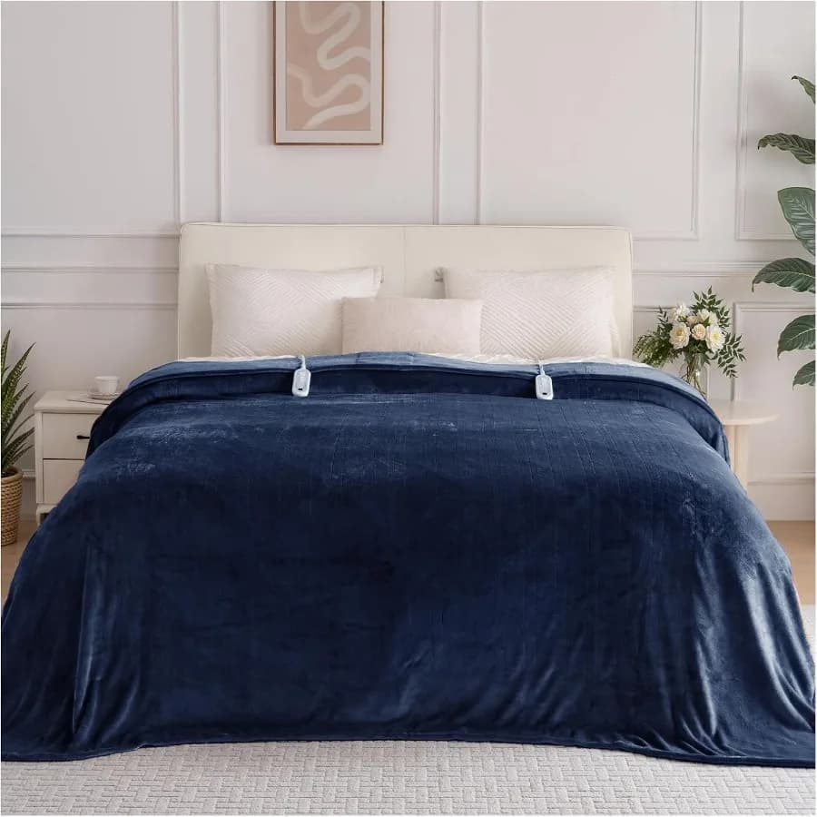 Coperta elettrica Coperta riscaldata Queen Size Coperta riscaldante in morbida flanella Queen Size con 10 ore di spegnimento automatico 8 livelli di riscaldamento Mach