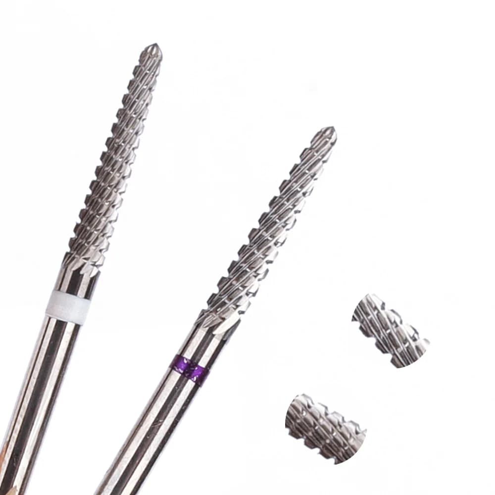 1pc punte per trapano per unghie in carburo di tungsteno tagliaunghie File Gel UV Remove Burr Rotary Mills strumenti per Nail Art