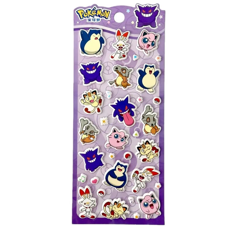 Adesivi in schiuma 3D Pokemon, adesivi impermeabili con cartoni animati, Pikachu, simpatici adesivi Pokemon per decorazioni di diari, giocattoli per bambini