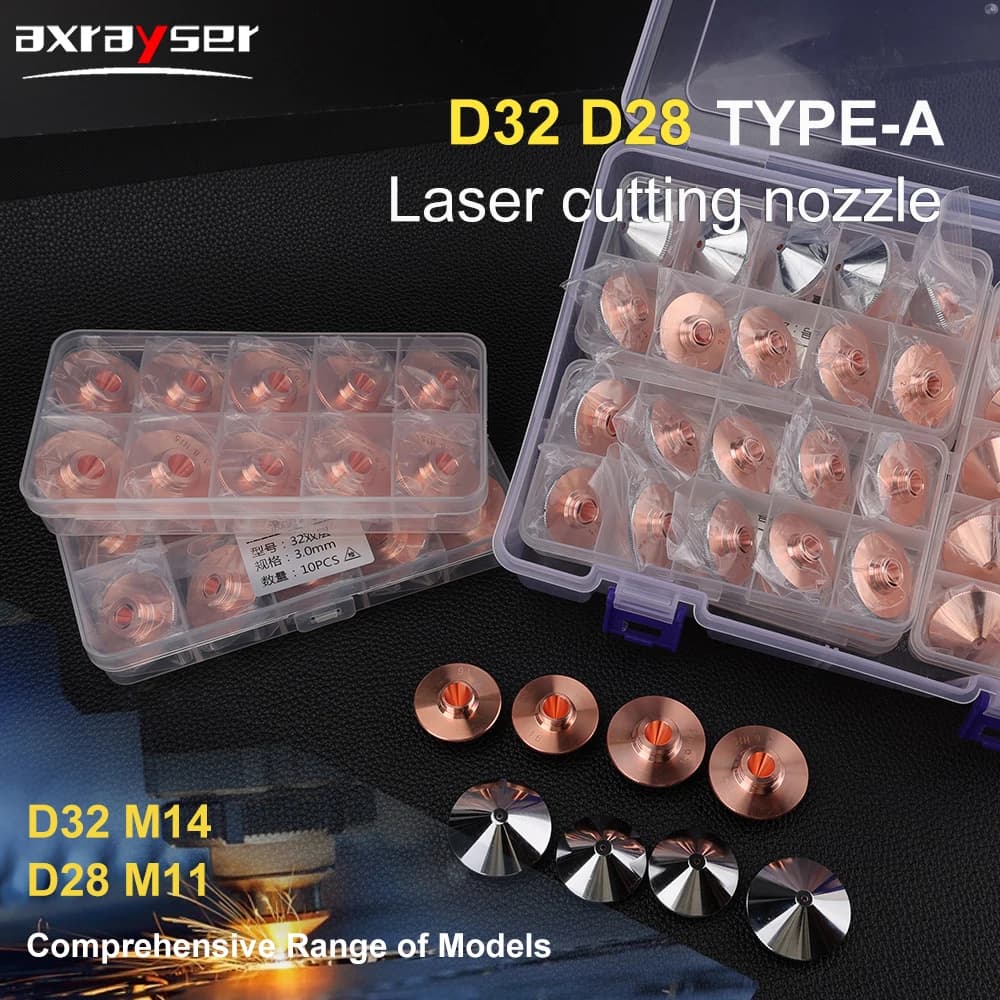 Macchina da taglio in fibra con ugello laser Axrayser Singolo doppio strato D28 D30 32mm per Raytools Precitec