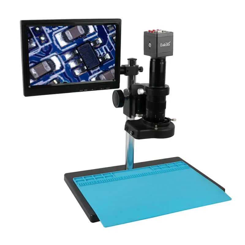 Microscopio video digitale industriale 1080P HDMI VGA 180X 300X C-MOUNT fotocamera + set di staffe per telefono SMD CPU PCB riparazione saldatura