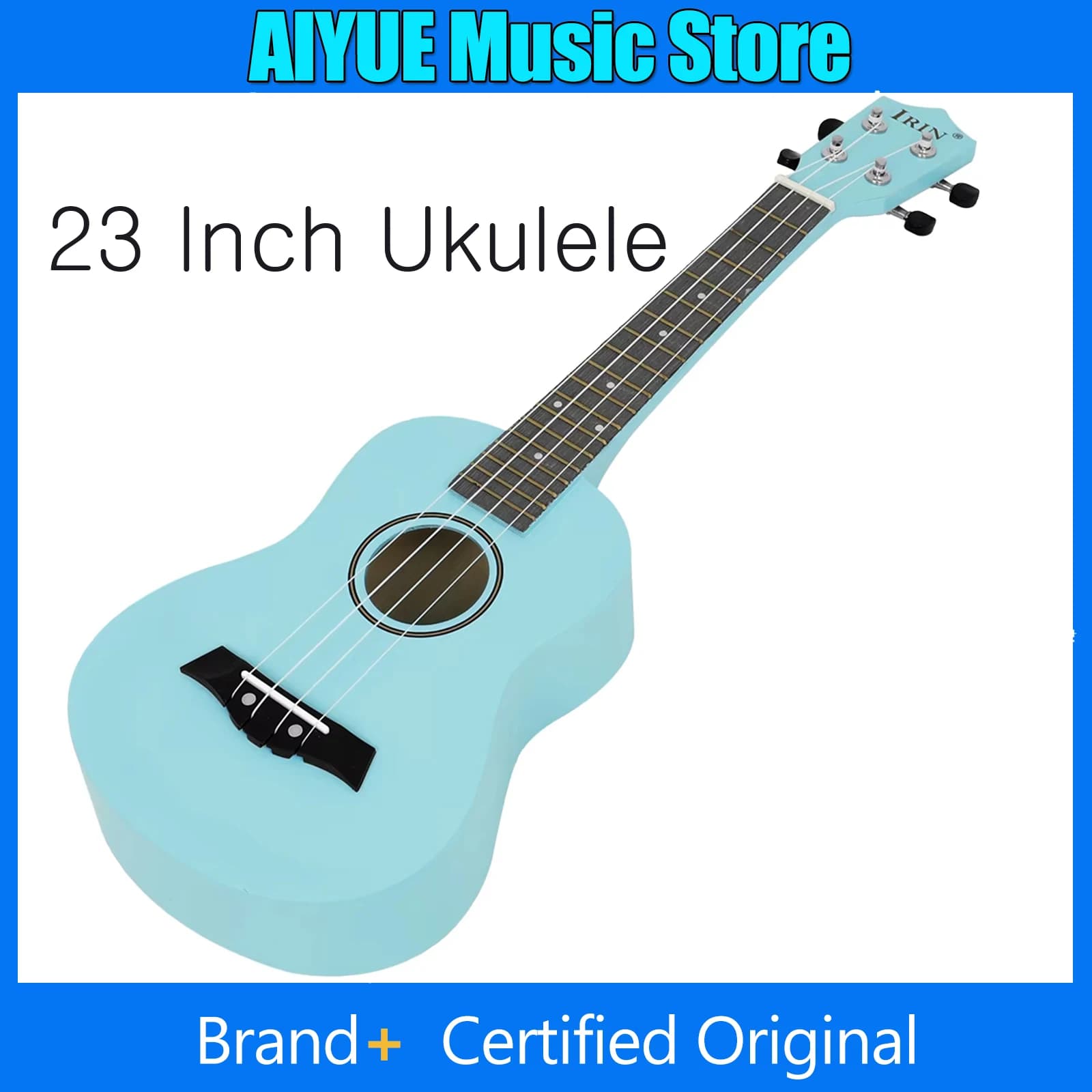 Ukulele IRIN 23 pollici in tiglio blu, chitarra muffled lucidata a mano, per performance, strumento professionale a corde per performance