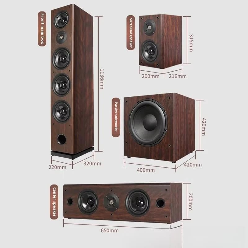 Suono surround home theater attivo 5.1 per subwoofer Bluetooth Altoparlante KTV ad alta potenza da 100 W per scatola da soggiorno inclusa