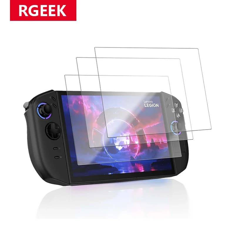 RGEEK Confezione da 3 pellicole protettive per console di gioco portatile Lenovo Legion Go 2, vetro temperato con durezza 9H, antigraffio, chiarezza HD