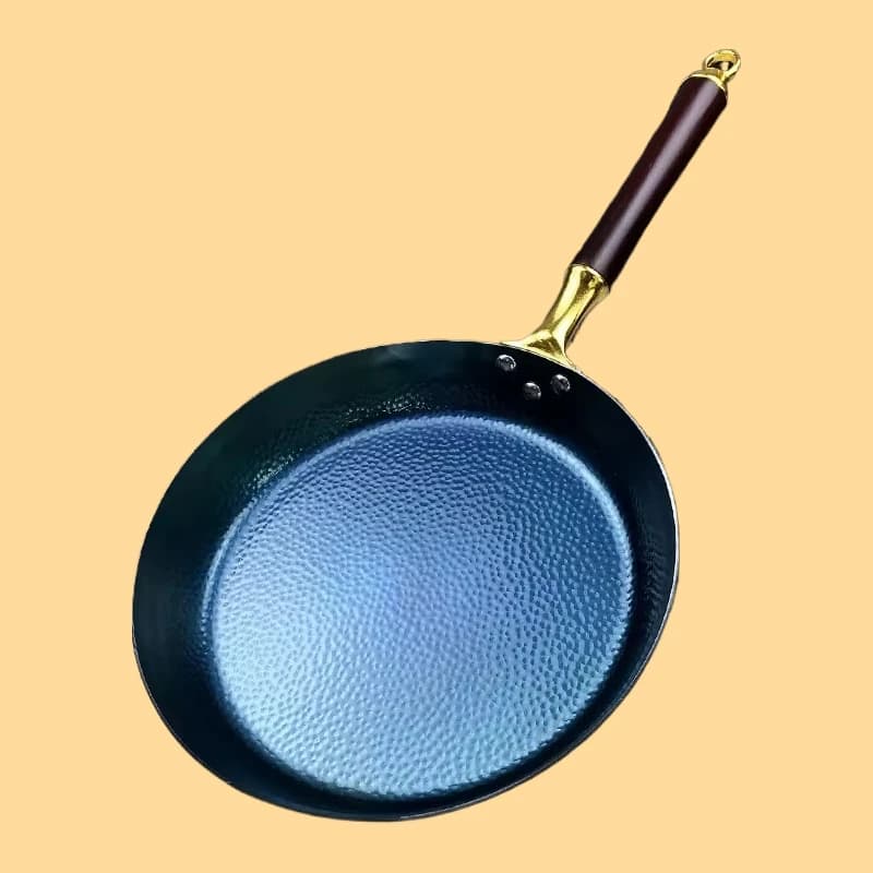 Zhangqiu handicraft pan with Golden Fish Shark Handle, Non-coating, Multifunction Pentola for Domestic Use